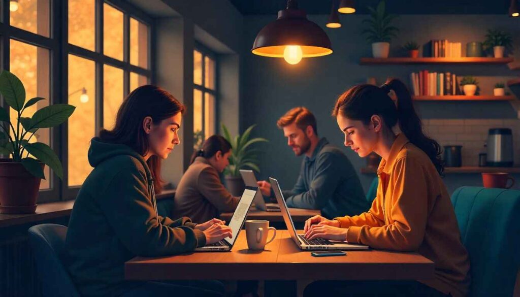 Illustration of website image optimization with images being compressed and resized for faster loading.