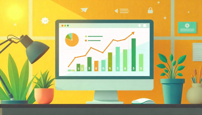 Visual showing bounce rate decreasing with engaging website elements