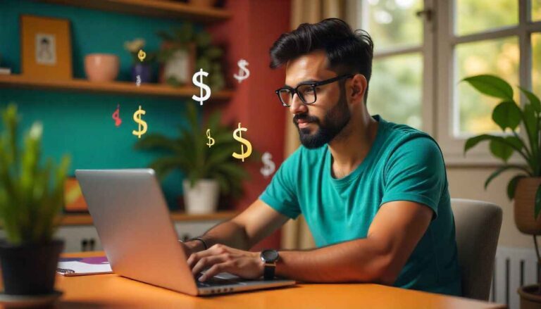 Blogger earning money from blog while keeping readers happy and engaged